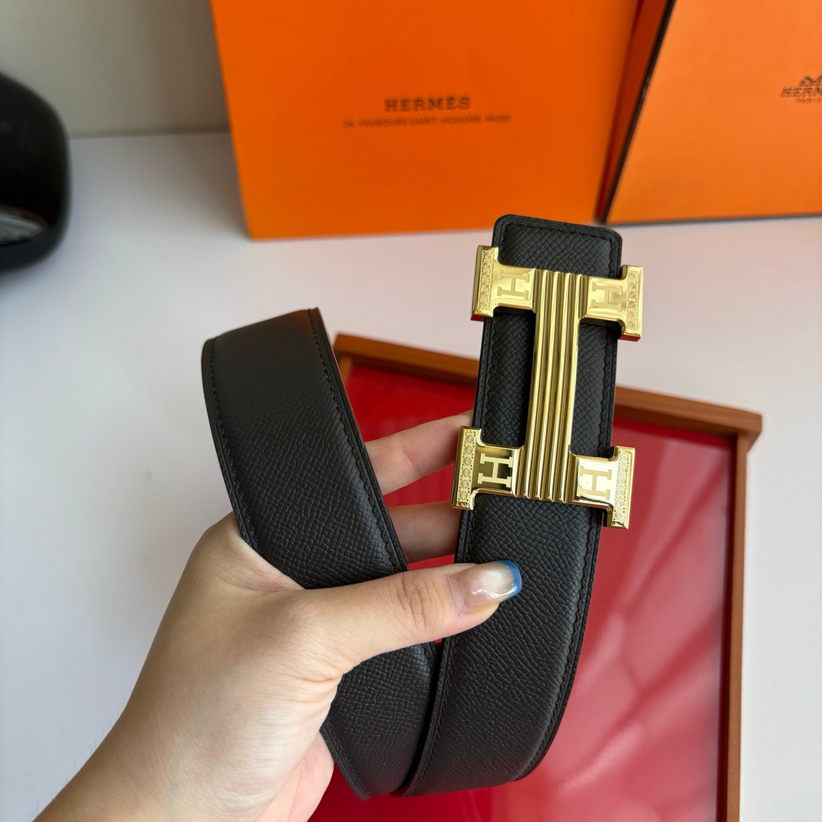 Hermès H Buckle Reversible 38 mm, alternate strap face
